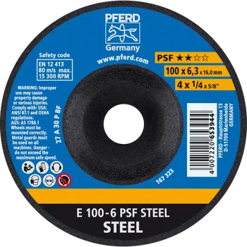 Brusný kotouč Pferd 62010634 | Brusný kotouč 100 x 6 x 16,0 mm, PSF STEEL