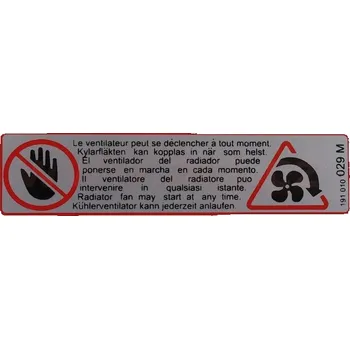 Auto-moto samolepka varování ventilátoru CLASSIC