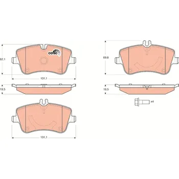 Brzdová destička Sada brzdových destiček, kotoučová brzda TRW GDB1514