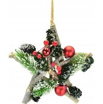 Vánoční dekorace Vánoční Koule zdobená Hvězda 20 cm 1 ks
