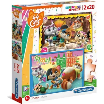 Puzzle Clementoni Puzzle - 44 Cats 2 x 20 dílků