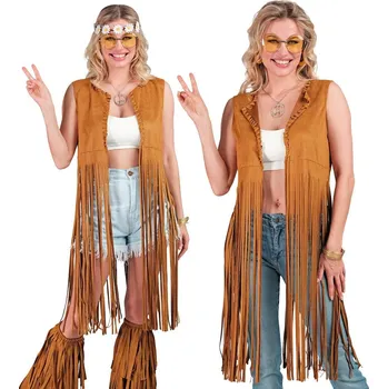 Karnevalový kostým Hippie dámská vesta - L/XL