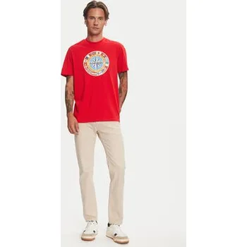 Pánské tričko Napapijri T-Shirt S-Dorees NP0A4IBE Červená Regular Fit S