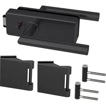 Dveřní kování Diamond Doors Kování skleněných dveří Style Black, hliník, WC zámek ATB297680318