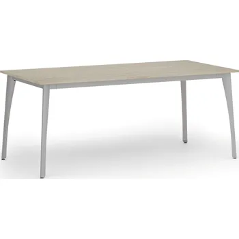 Psací stůl B2B Partner Jednací kancelářský stůl PRIMO OMEGA, 180x90 cm, šedá podnož, dub přírodní