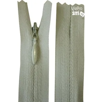 Zip zip skrytý spir SVĚTLE ŠEDÁ No3 4424XX - Sv.šedá, 18cm