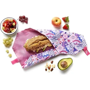 Svačinový box Roll´eat Boc'n'Roll obal na svačinu - Patchwork Purple