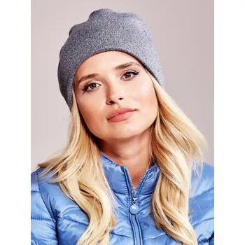 Čepice Dámská čepice s lesklou nití tmavě šedá