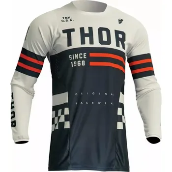 cyklistický dres THOR dětský dres Pulse S23 WHITE/BLUE - XS