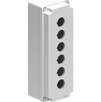 RC model auta LOVATO Electric LPZM6A8 prázdný kovový kryt ovládací skříně pro 6 ovladačů, šedé provedení