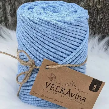 Příze Velká vlna Špagát 3mm Pomněnka (Špagátová příze 3mm Nezábudka)