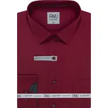 Pánská košile AMJ bavlněná, červená s černým kropením, VDBR1385, dlouhý rukáv, regular fit, vel. 45