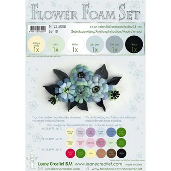 LEANE Speciální pěnová guma na výrobu květin A4 - černá, šedá 6 ks