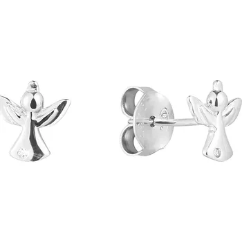 Náušnice Evolution Group s.r.o. Stříbrné náušnice anděl se zirkonem 11533.1 crystal