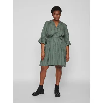 Dámské šaty Tmavě zelené dámské vzorované šaty VILA Etna - Dámské Vila černá | zelená 2155842