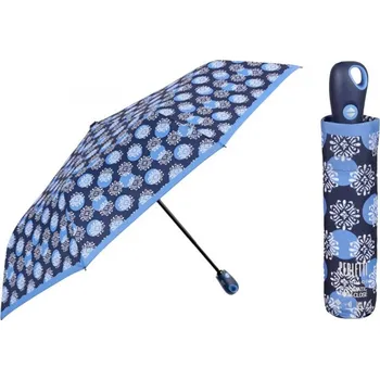 Deštník PERLETTI Dámský plnoautomatický deštník TECHNOLOGY Fiori/modrá, 21723