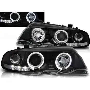 Přední světlomet Přední světlomety BMW E46 Coupe, 1999-2003, Angel Eyes, černé black, manuál (LPBM49)