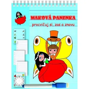 omalovánky Maková panenka - Stíratelné listy A5 s popisovačem - Procvičuj si, zas a znovu