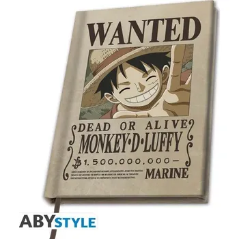 One Piece Zápisník Wanted Luffy A5