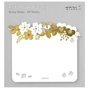 Blok Lepicí bloček vyřezávaný se zlatými květy