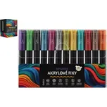 Akrylové metalické fixy 12 ks pro univerzální použití