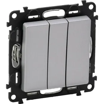 vypínač Legrand 752303 VALENA LIFE hliník trojnásobný spínač č.1