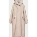 Světle béžový dlouhý přehoz přes oblečení s kapucí (B6010-51) odstíny béžové M (38)