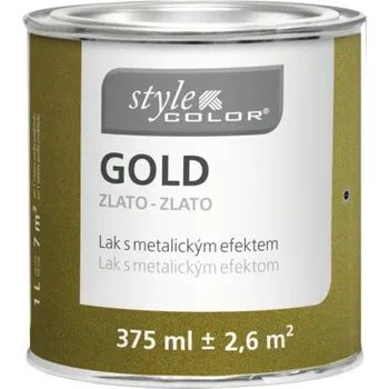 barva a nátěr na dřevo Barevný lak Hornbach StyleColor zlatý 0,375 l