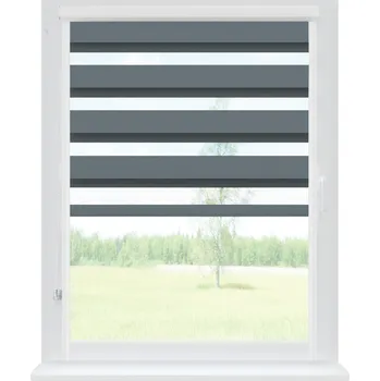 Roleta Dekodum Roleta den a noc v bílé kazetě soft, barva látky Grafit Šířka (cm): 101, Výška (cm): Standardní (do 150 cm), Strana mechanismu: Práva