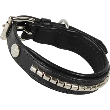 Obojek pro psa Kentaur Obojek kožený s půlválečky černá, 50cm