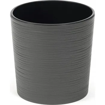 Květináč Plast Květináč šedý Lamela 25 cm x 25 x 25,5 cm