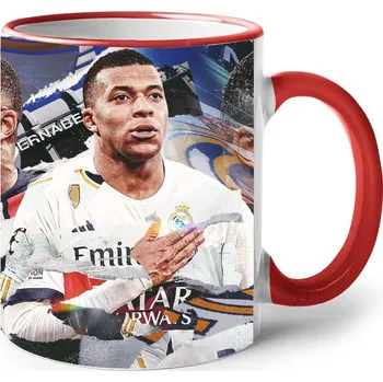 Keramický hrnek Mbappé, Barva Červená, Velikost 330 ml, Canvas Keramický hrnek s barevným uchem Bezvatriko.cz 2721