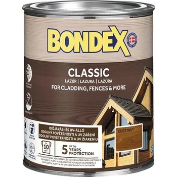Lak na dřevo BONDEX CLASSIC - Tenkovrstvá syntetická lazura na dřevo - chestnut - kaštan 0,7 l