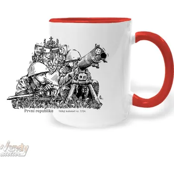 Hrnek - První republika - těžký kulomet vz. 7/24 Barva: Červená