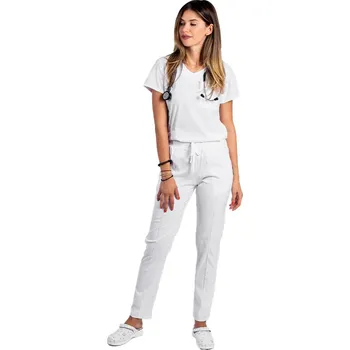 Zdravotnický oděv Bílý zdravotnický set - strečový - dámský | drinuniforma.cz