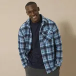 Svrchní kostkovaná košile z micro fleecu modrá M