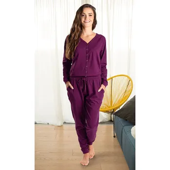 Dámské pyžamo Dámský overal wine M - červená