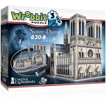 3D puzzle Wrebbit Katedrála Notre-Dame 830 dílků