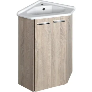 Koupelnový nábytek Aqualine Zoja ZOJA umyvadlová skříňka rohová 39x74x39 cm, dub platin 50344