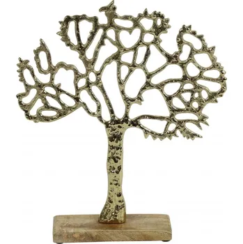 Kovový strom života Wesly zlatý 30x26x5 cm