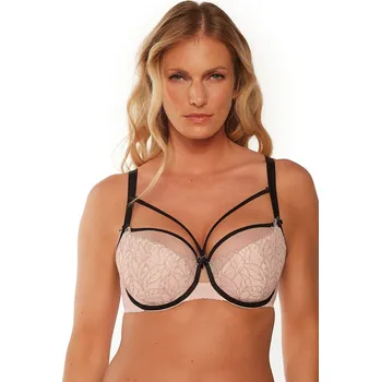 Podprsenka Krémovo-černá polovyztužená podprsenka Gaia Leonia BSO 1240 Leonia Velikost: 80E
