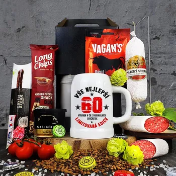 Dárkový potravinový koš Vtipné pivní dárkové balení pro muže s pivním půllitrem