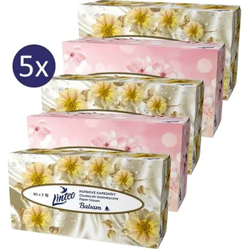 LINTEO Papírové kapesníčky s balzámem, 3vrstvé, 90 ks