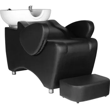 Kadeřnické křeslo Kadeřnický mycí box HSB46 - černý