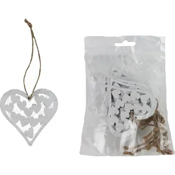 Vánoční dekorace Srdce k zavěšení, 10 ks D6647