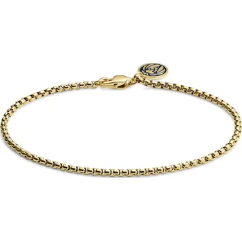 Náramek Essentials | 2mm kostičkovaný řetízkový náramek zlaté barvy se zaoblenými články - Lucleon