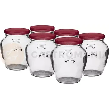 Sklenice Zavařovací sklenice Twist-off amfora 580 ml s hnědým víčkem Ø 82/6 - 6 ks | BROWIN, 132550