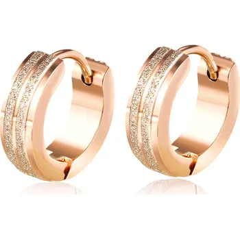 Náušnice Kloubové náušnice z oceli 316L - hladké a pískované pruhy, měděná barva