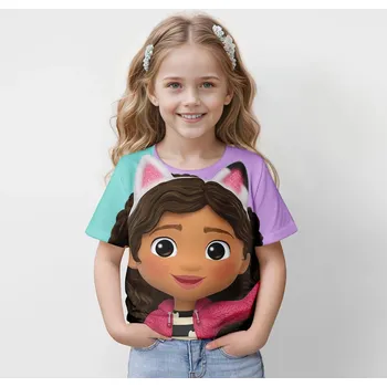 Dívčí tričko s potiskem Gabby's Dollhouse Varianta: EXMMMIN2565, Velikost: 150