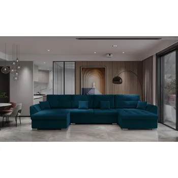 Sedací souprava Rozkládací rohová sedačka MANILA U modrá